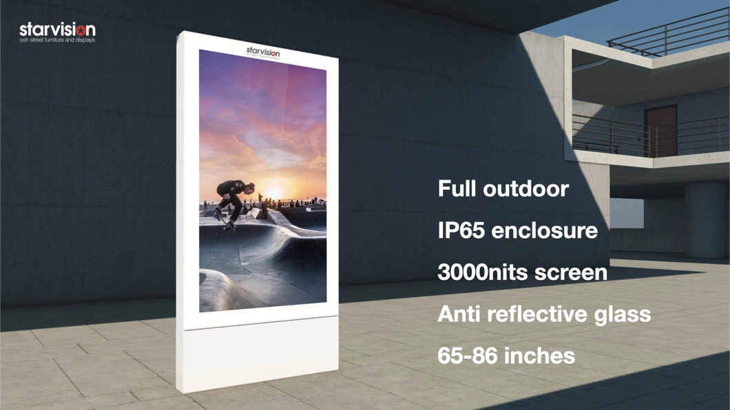 Waterproof Advertising Kiosk Double Sided Outdoor Digital Signage LCD Display for Airport