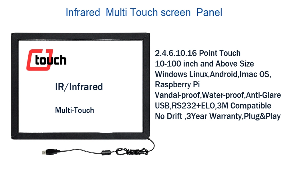 Interactive Whiteboard Mulitpoints 23.8&quot; Infrared IR Touch Screen USB Overlay Kit Information Kiosk LCD Screen Panel Touchscreens