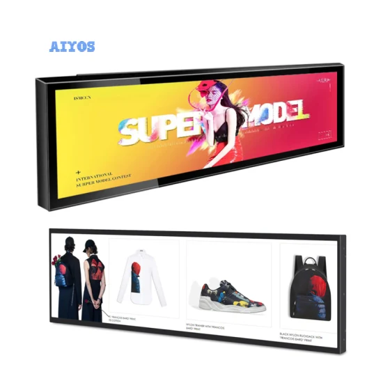 Supermarket Shelf 24 Inch Ultra Wide Monitor Screen Stretched Bar Type LCD Advertising Display